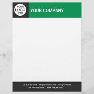 Membrete Elegante encabezado verde minimalista