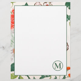Membrete Elegante Estacionamiento Monogramado Floral Florec