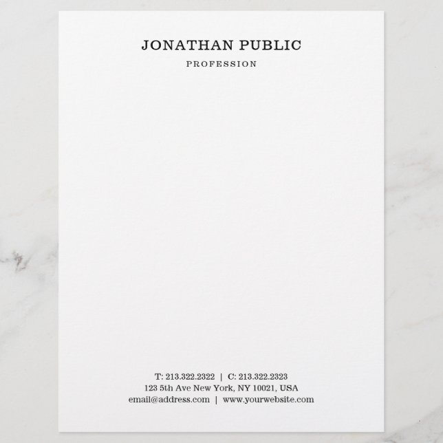 Membrete Elegante estilo Minimalista nostálgico profesional (Anverso)