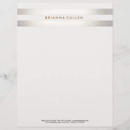 Membrete Elegante FAUX Plata a rayas simple 2