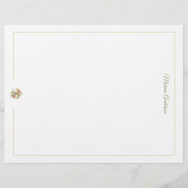 Membrete Elegante Fleur de Lys floral personalizada nombre