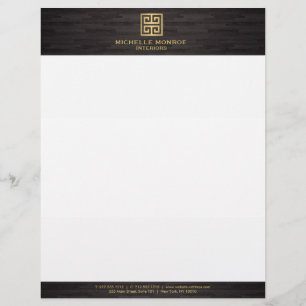 Membrete Elegante Gold Greek Key Interior Designer Woodgrai