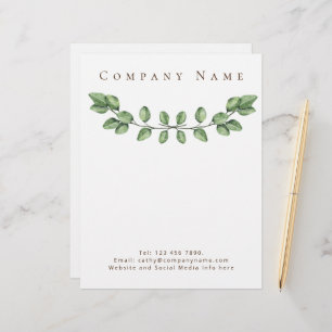 Membrete Elegante Green Company Details Letterhead