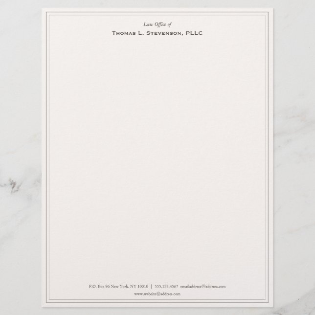 Membrete Elegante Letterhead Profesional Beige (Anverso)