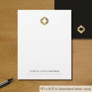 Membrete Elegante Logotipo de Diamante de Oro