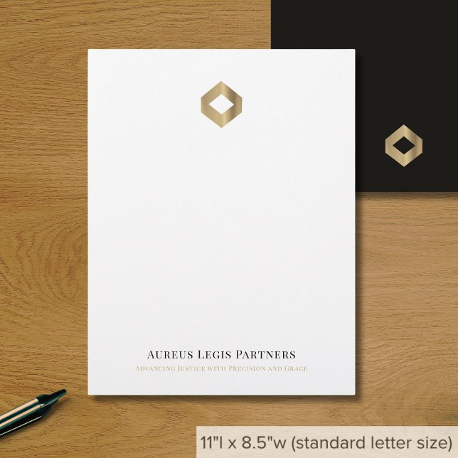 Membrete Elegante Logotipo de Diamante de Oro (Subido por el creador)