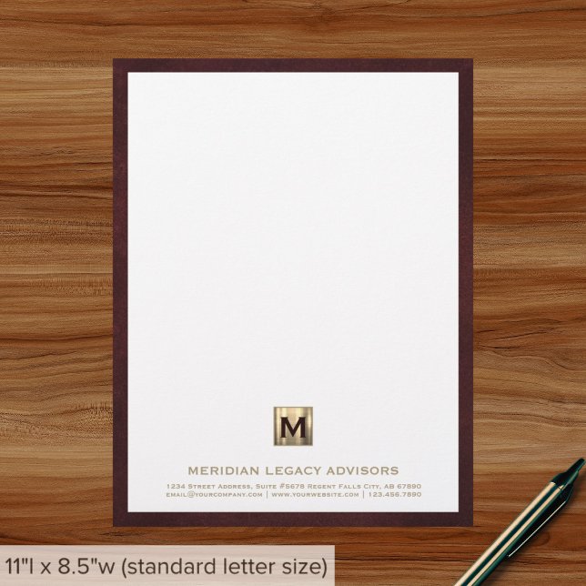 Membrete Elegante membrete comercial monograma (Subido por el creador)