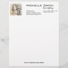 Membrete Elegante Moda Sepia Wavy Hairstyle Extensiones de