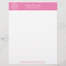 Elegante Monograma Profesional de Negocios Rosa Cl