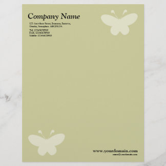Membrete Elegante Motif Mariposa - Khaki Ligero