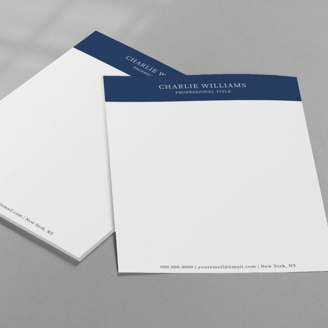 Membrete Elegante Navy Blue Gracias Después De Entrevista D (Elegant Navy Blue Thank You After Job Interview Letterhead
)
