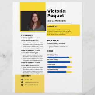 Membrete Elegante PLANTILLA DE RESUMEN Personalizable Foto
