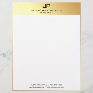 Membrete Elegante plantilla personalizada Gold White