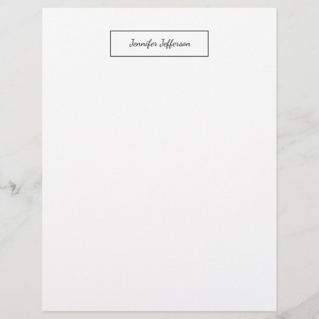 Membrete Elegante profesional moderno de escritura a mano (Anverso)