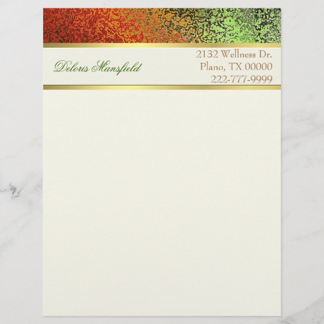 Membrete Elegante Relieve metalizado look Business Letterhe (Anverso)