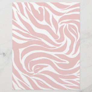 Membrete Elegante Rubor Pink Zebra White Animal Print