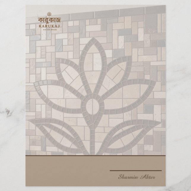 Membrete Elegante Simple rosa rubor   (Anverso)