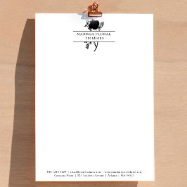 Membrete Elegante tienda de flores botánicas floristas blan