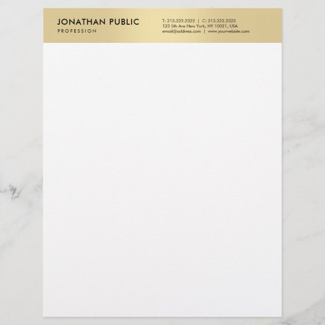 Membrete Elegante y elegante plantilla de estilo blanco y m (Anverso)
