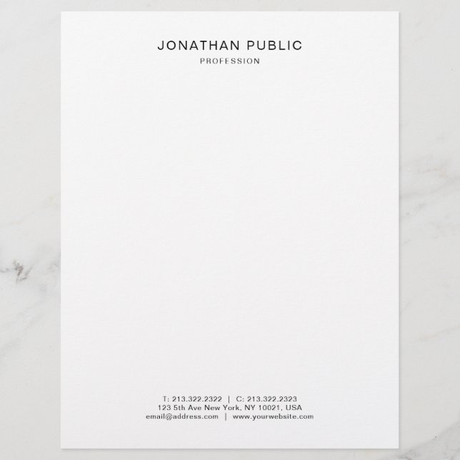 Membrete Elegante y moderno modelo blanco sencillo (Anverso)