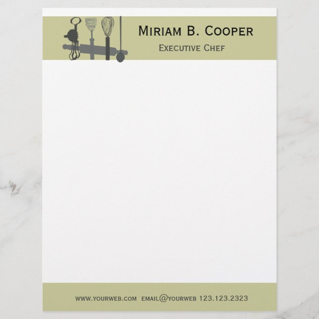 Membrete Elija a su profesional del chef ejecutivo del arma (Anverso)