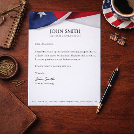 Membrete Empresa de nombre comercial de bandera americana p