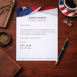 Membrete Empresa de nombre comercial de bandera americana p