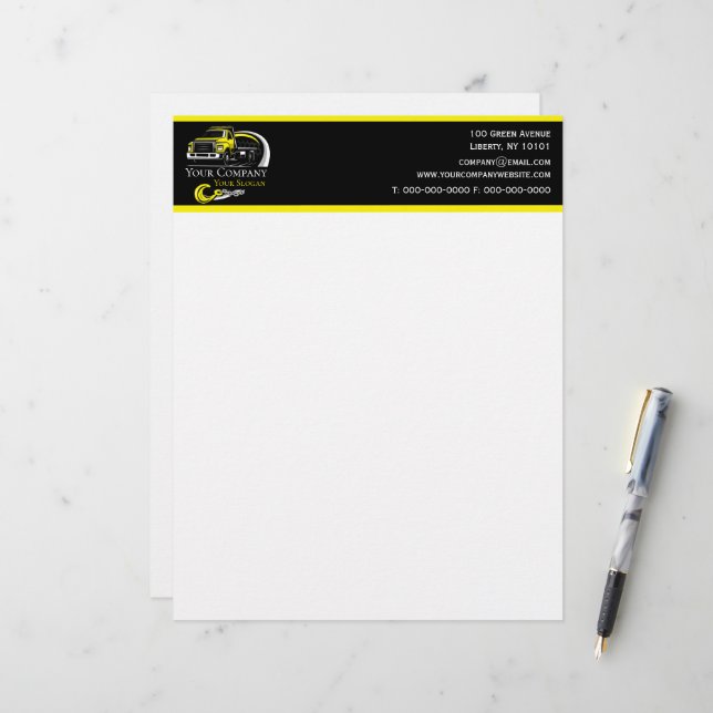 Membrete Empresa de Remolque Profesional, Servicio de Trans (Anverso/Reverso In Situ)