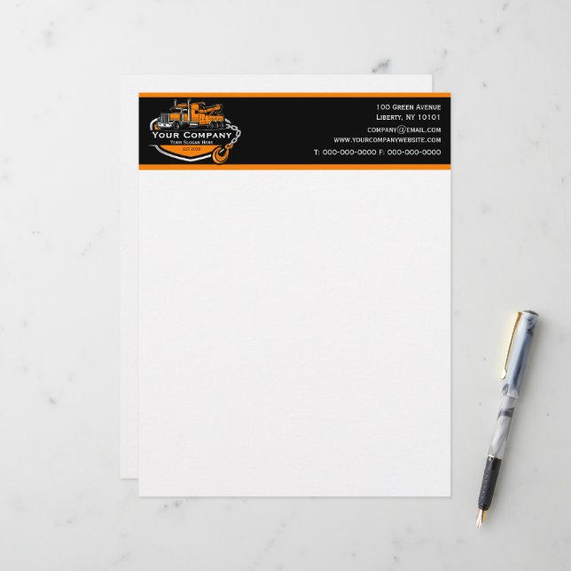 Membrete Empresa de Remolque Profesional, Servicio de Trans (Anverso/Reverso In Situ)