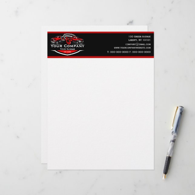 Membrete Empresa de Remolque Profesional, Servicio de Trans (Anverso/Reverso In Situ)
