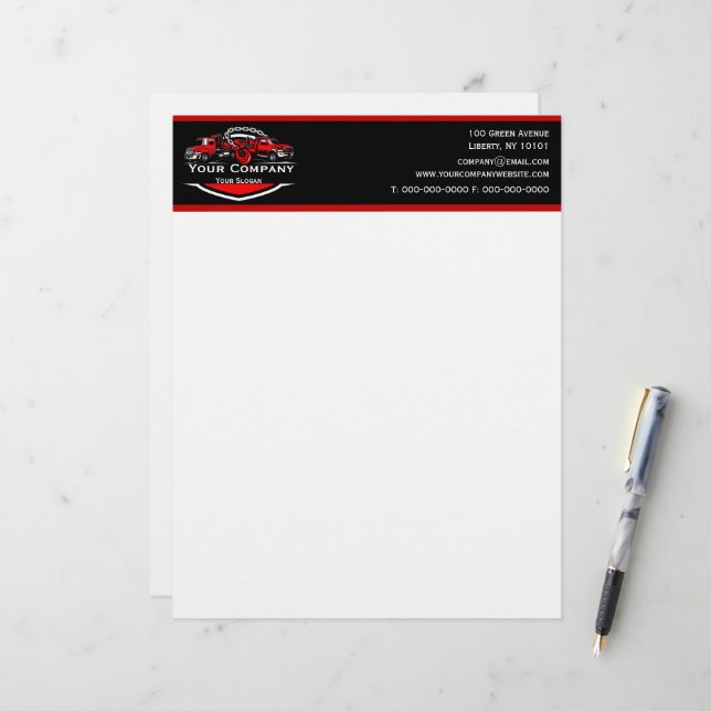 Membrete Empresa de Remolque Profesional, Servicio de Trans (Anverso/Reverso In Situ)