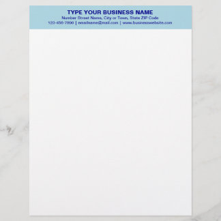 Membrete Encabezado azul monocromo y alineado central de