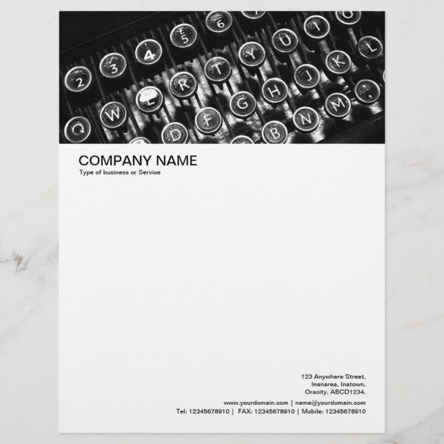 Membrete Encabezado de imagen grande: máquina de escribir a (Anverso)