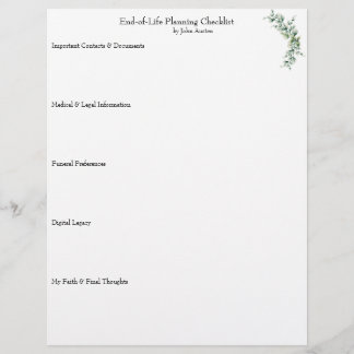 Membrete End-of-Life Planning Checklist