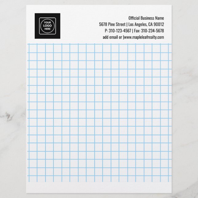 Membrete Engineering Graph Grid Logo Company letterhead (Anverso)