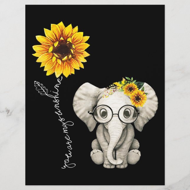 Membrete Eres Mi Hippie Sunshine Elephant De Girasol (Anverso)