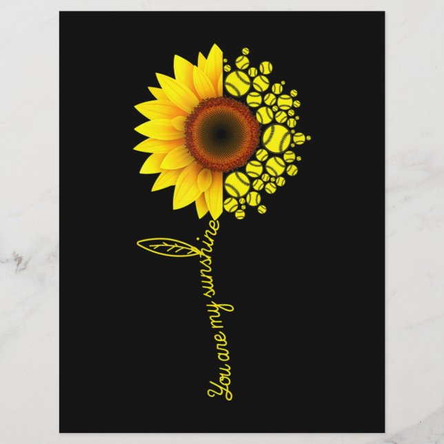 Membrete Eres Mi Softbol Sunshine Sunflower (Anverso)