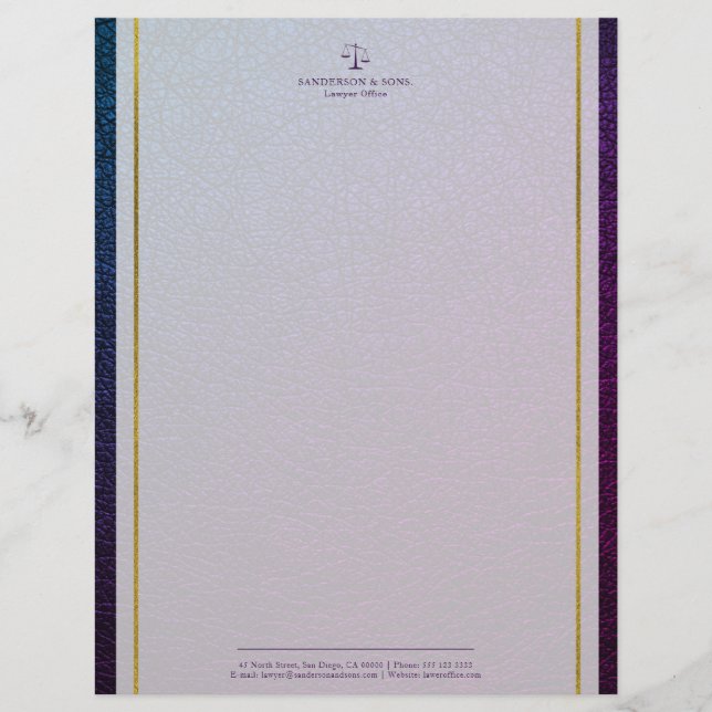 Membrete Escala de justicia abogado de rayas de oro de imit (Anverso)