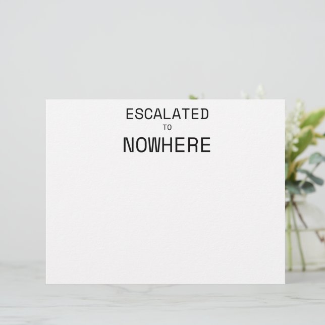 Membrete Escalado a Ninguna Parte Minimalista Profesional  (Anverso de pie)