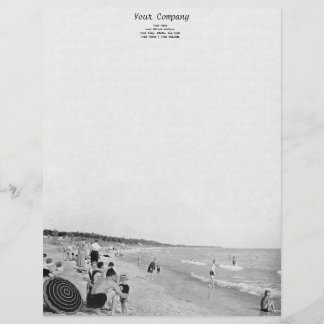 Membrete Escenario de la playa del lago Michigan en los año
