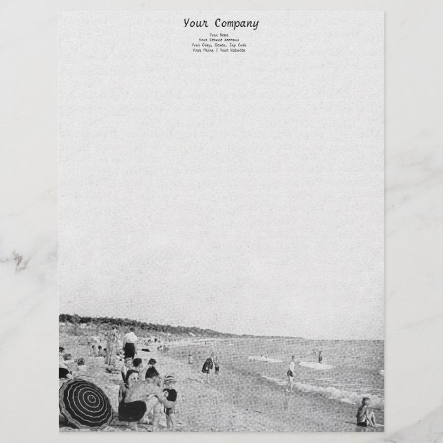 Membrete Escenario de la playa del lago Michigan en los año (Anverso)