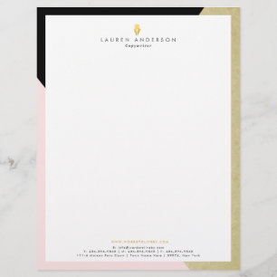 Membrete Escritor Letterhead Elegante Estacionario Moderno