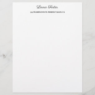 Membrete Escritura a mano en blanco negro Elegante Minimali