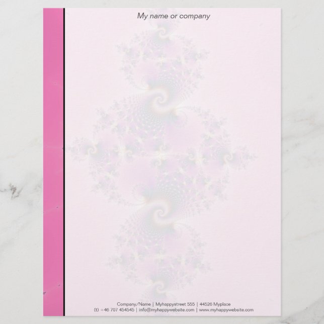 Membrete Espectacular rosa - Fractal (Anverso)