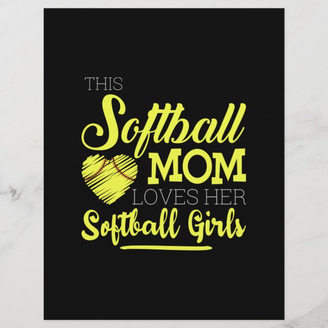 Membrete Esta madre de softball ama a sus Chicas de Softbal (Anverso)