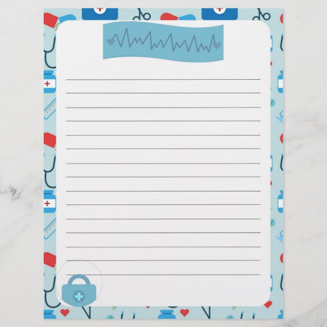 Membrete Estacionamiento de campo médico estilo papel-membr (Anverso)