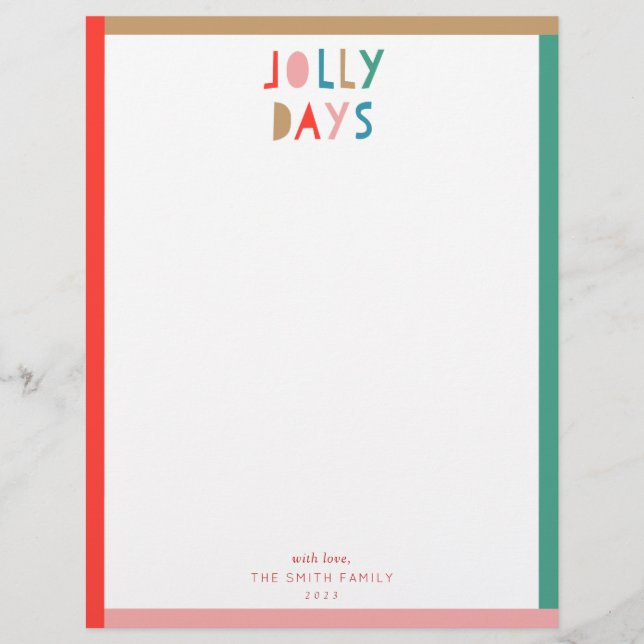Membrete Estacionamiento de vacaciones de Jolly Days (Anverso)