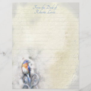Membrete Estacionamiento Watercolor Bluebird