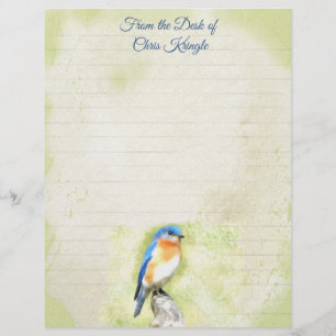 Membrete Estacionamiento Watercolor Bluebird