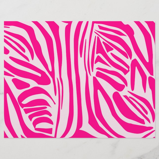 Membrete Estampado de cebra rosa (Anverso)